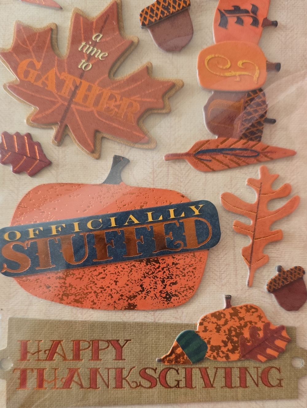 K&Company New Thanksgiving Pumpkin Pie Scrapbook Stickers - Picture 2 of 5